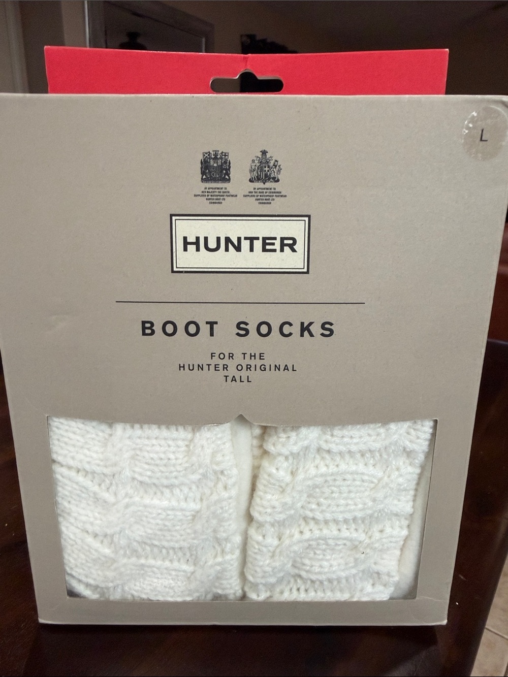 🔹 New..Hunter Original Cable Knit Tall Boot Socks (in Hunter Natural/ White..